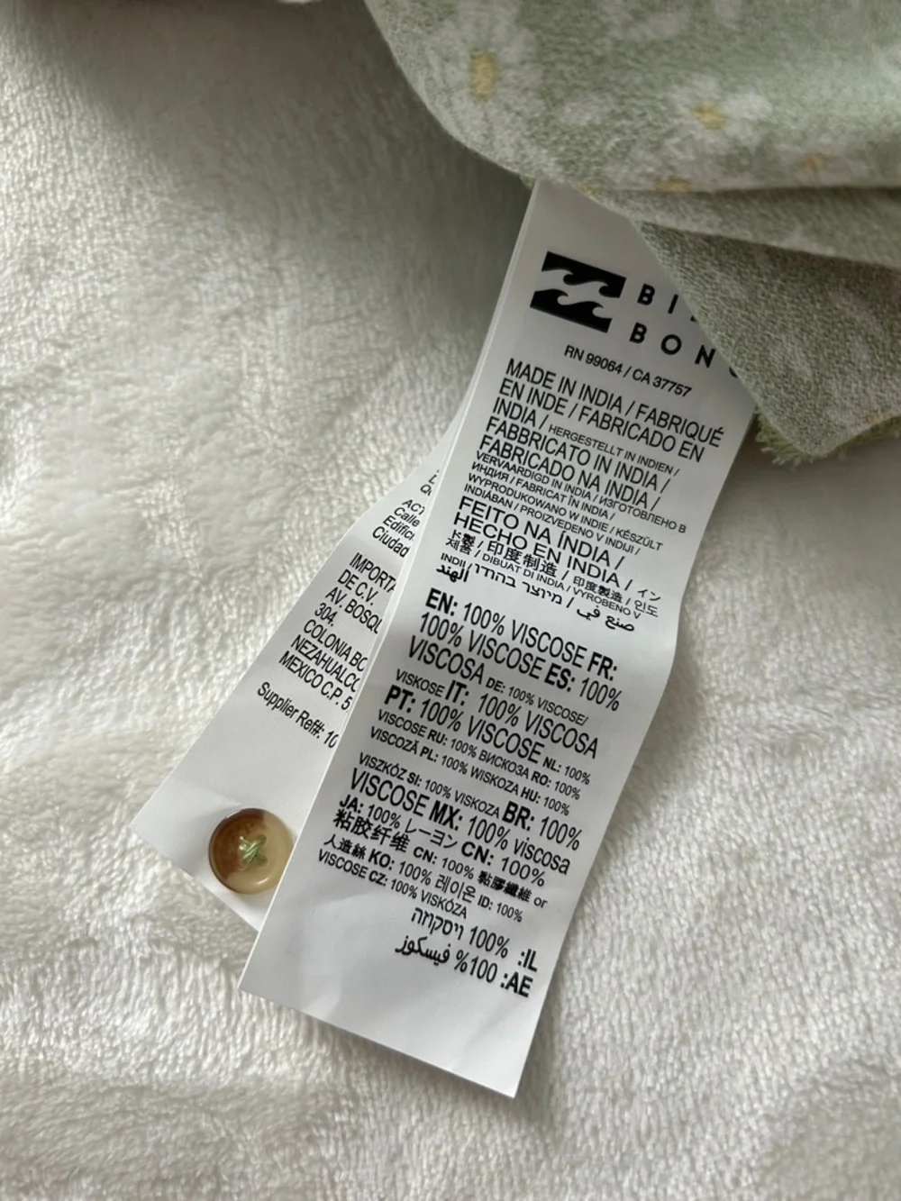 Billabong Green Floral Button-Front Midi Dress - Picture 7 of 10